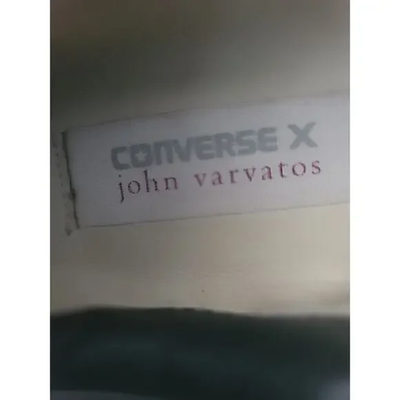 Converse X John Varvatos Low Top Sz 6 Women 8 Gray Slip on Leather Cap All Star